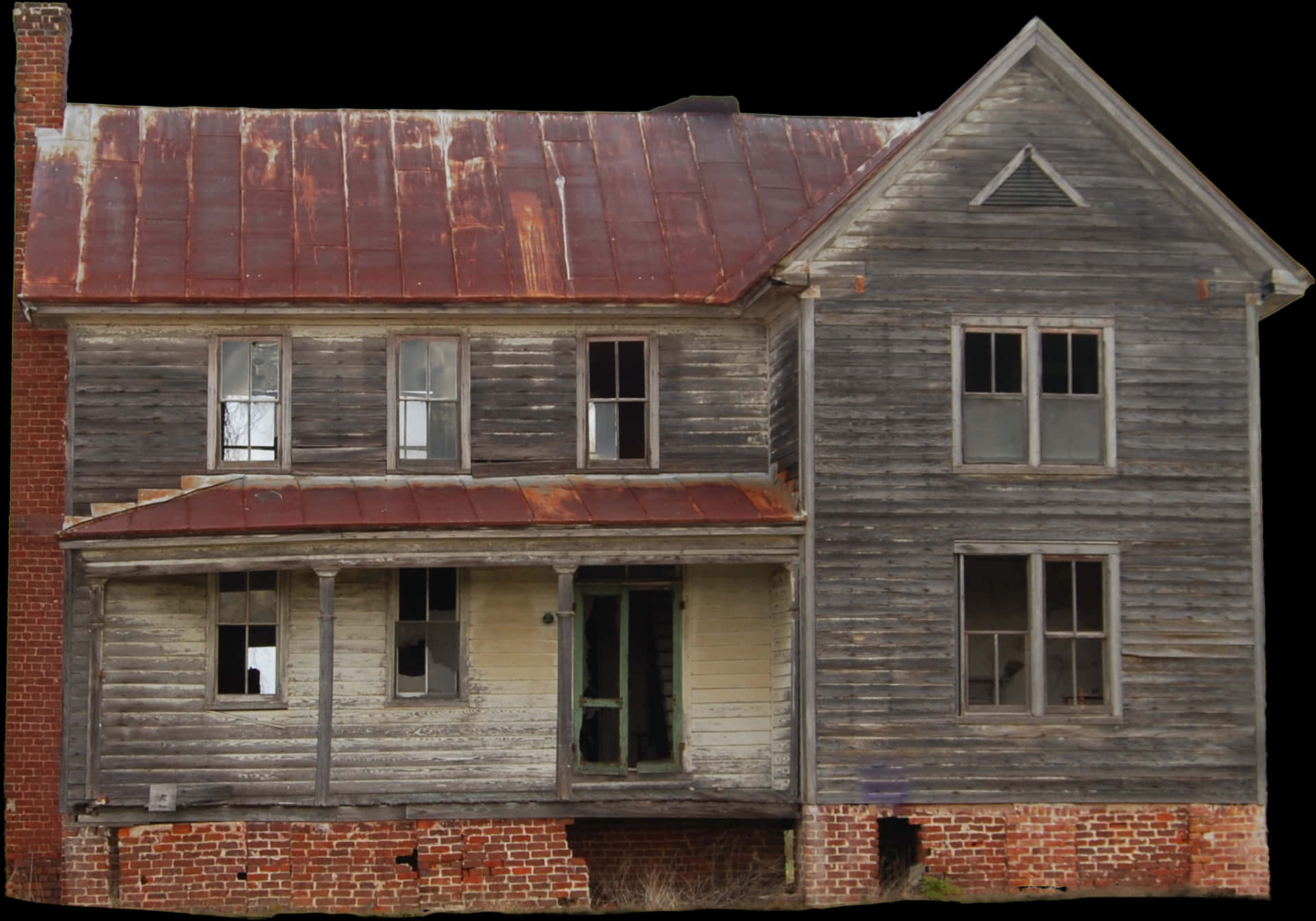 Abandoned House Weathered Exterior PNG Image