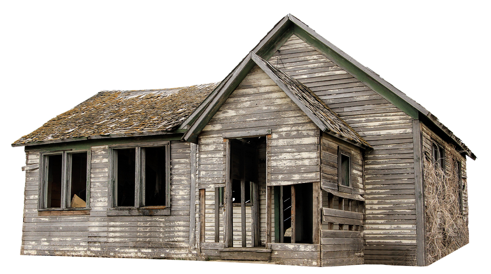 Abandoned Wooden House Isolated PNG Image