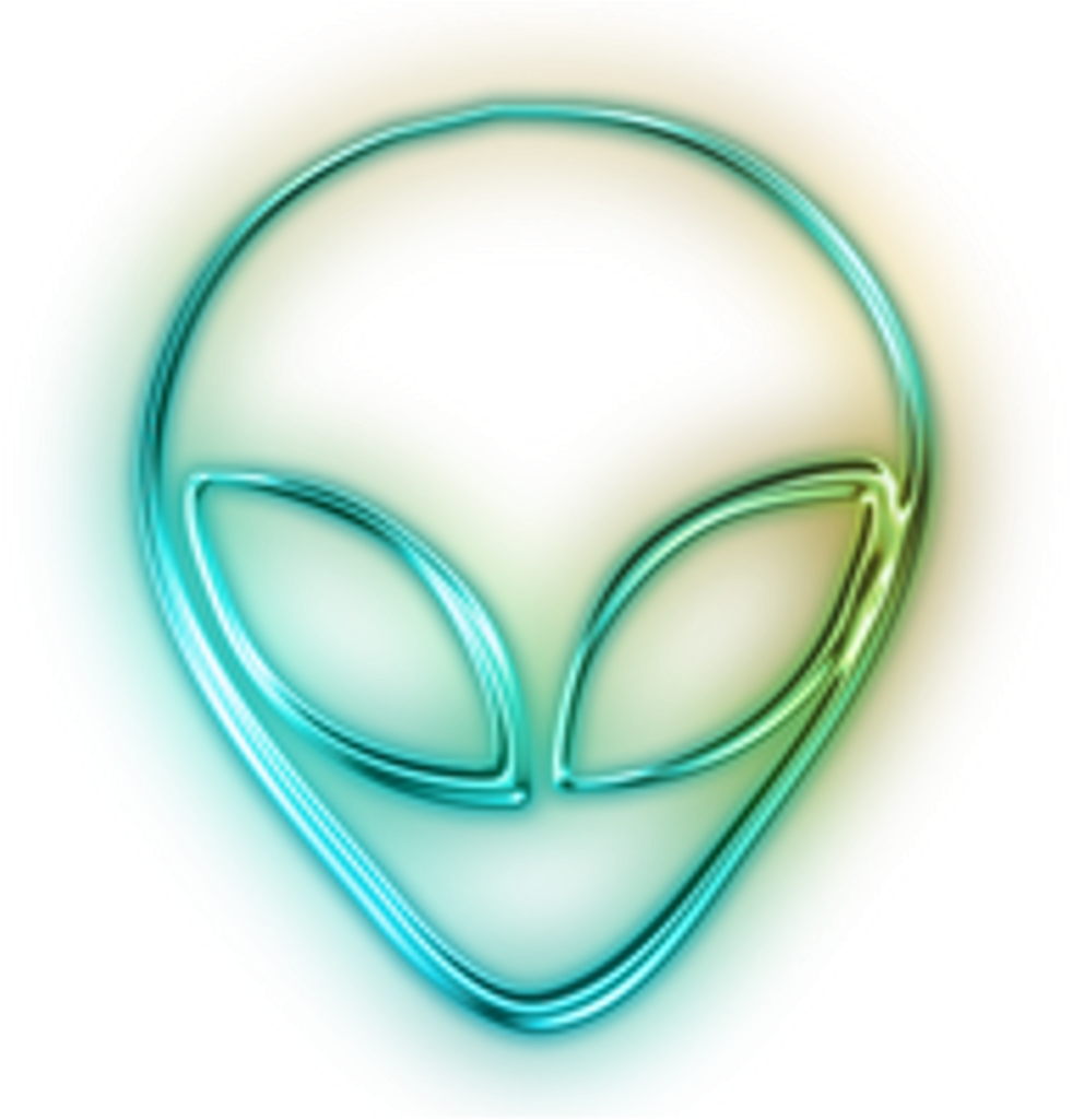 Abstract Alien Neon Sign PNG Image