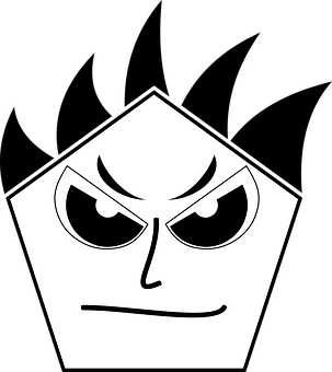 Abstract Angry Face Graphic PNG Image