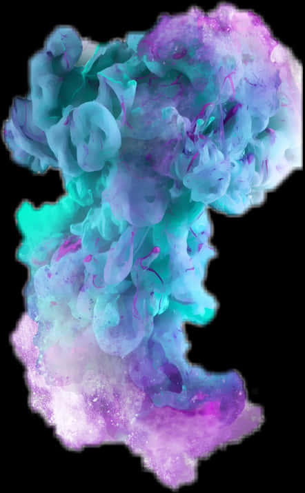 Abstract Aqua Purple Smoke Art PNG Image