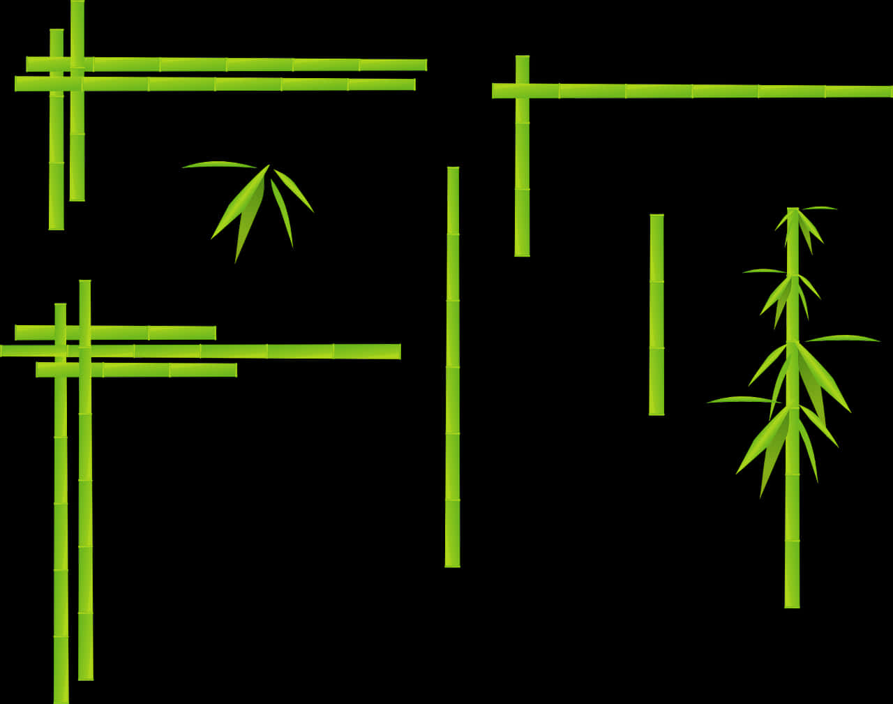 Abstract Bamboo Border Design PNG Image