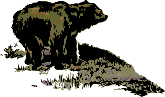 Abstract Bear Silhouette PNG Image