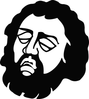 Abstract Bearded Man Silhouette PNG Image