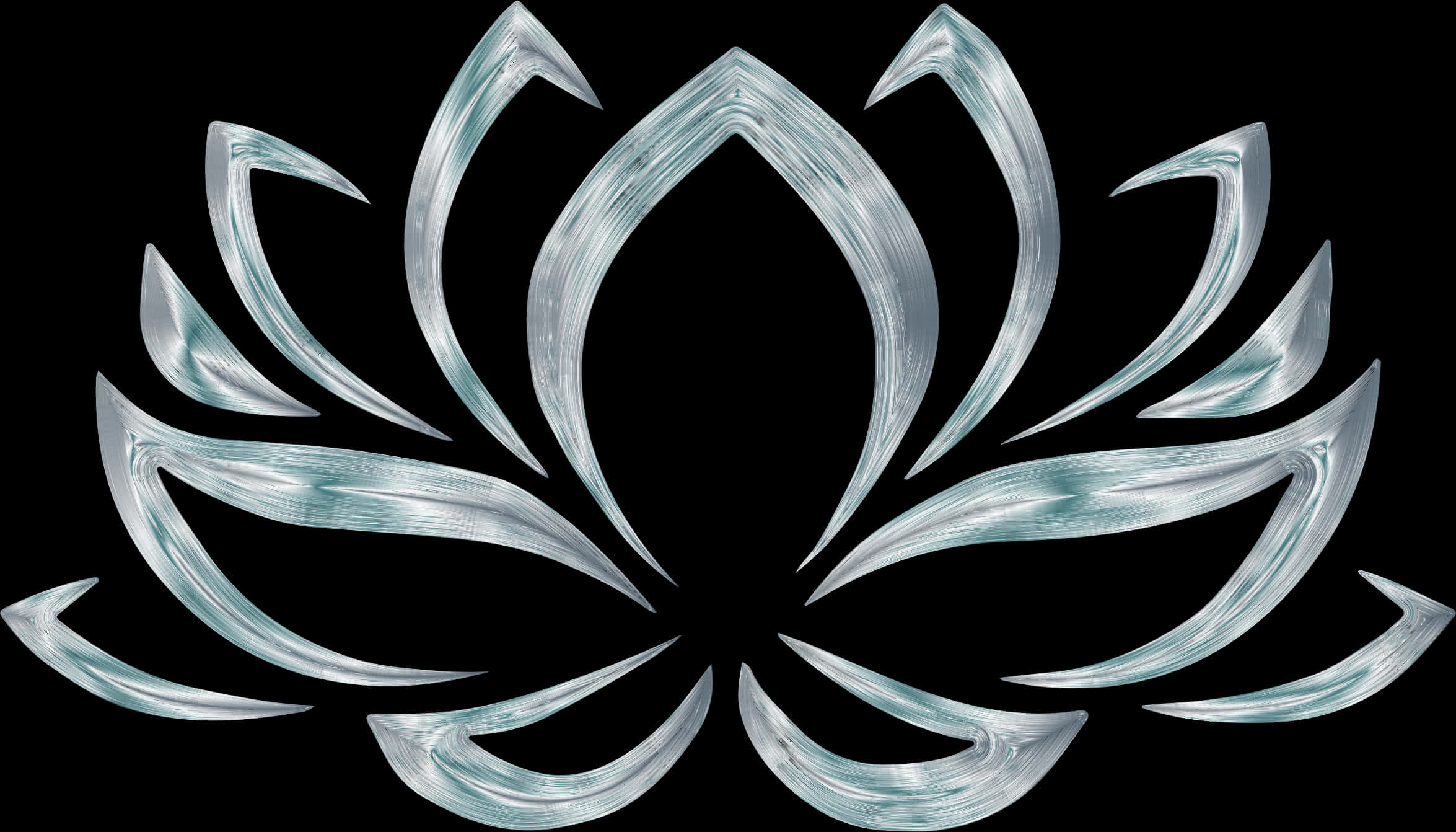 Abstract Black Background Lotus Flower Art PNG Image