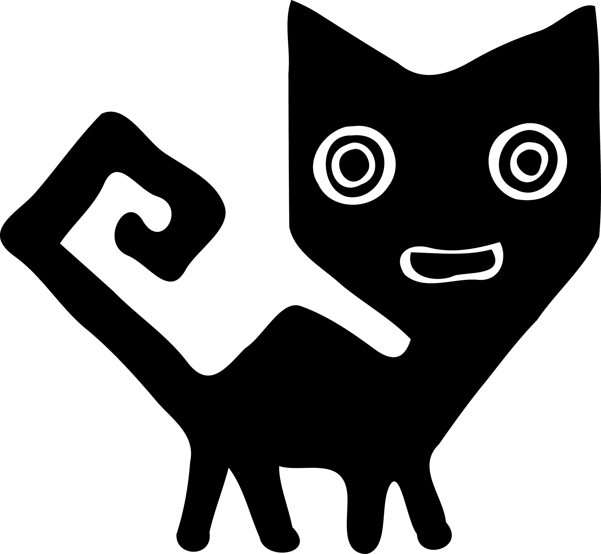 Abstract Black Cat Figure.png PNG Image