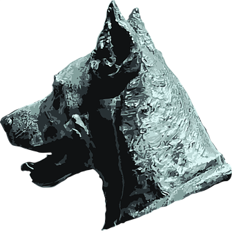 Abstract Black Dog Portrait PNG Image