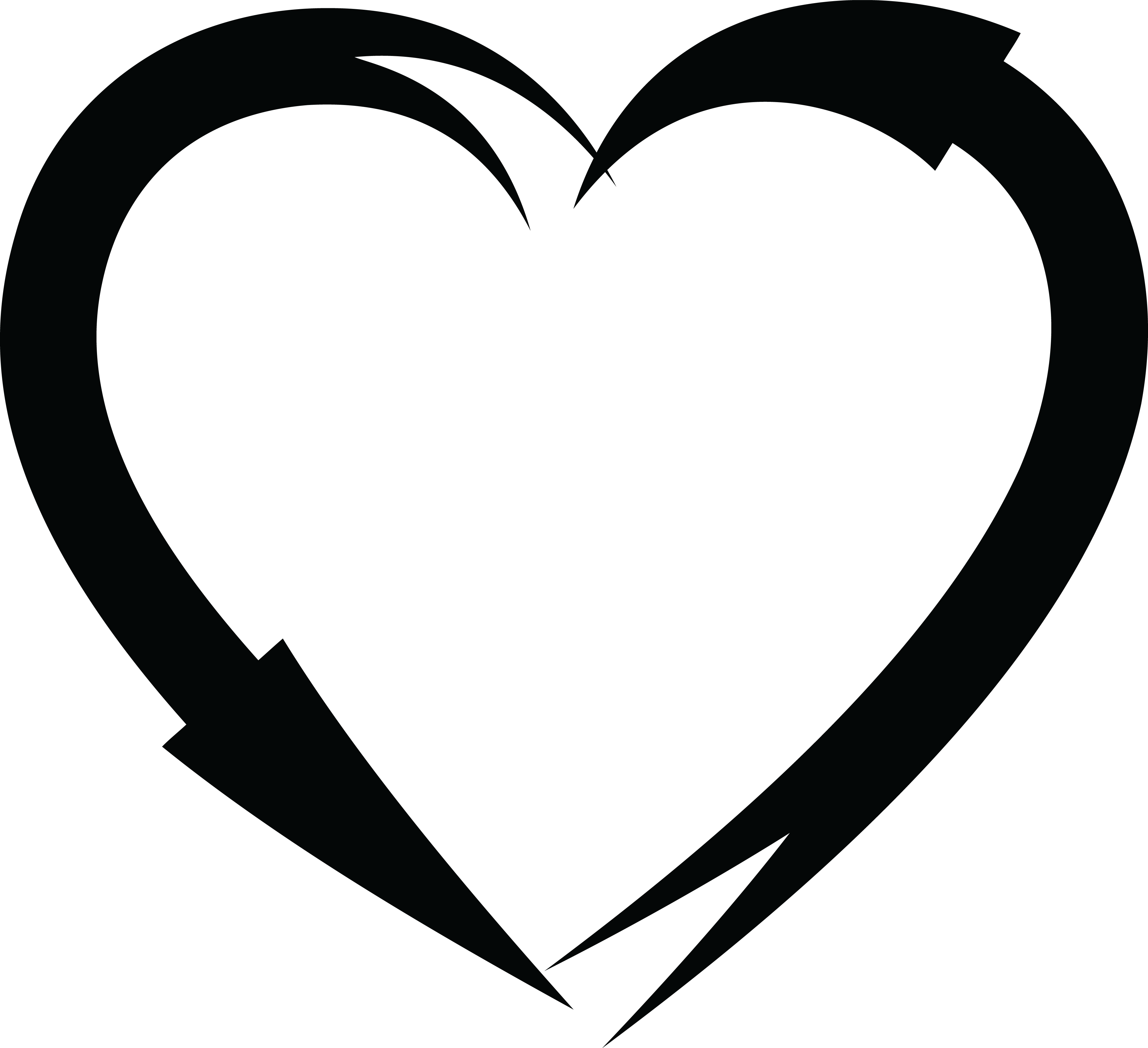 Abstract Black Heart Frame PNG Image