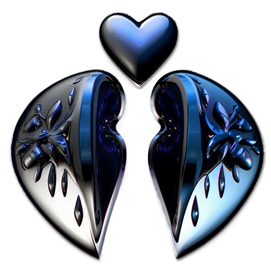 Abstract Black Hearts Png Mkm PNG Image