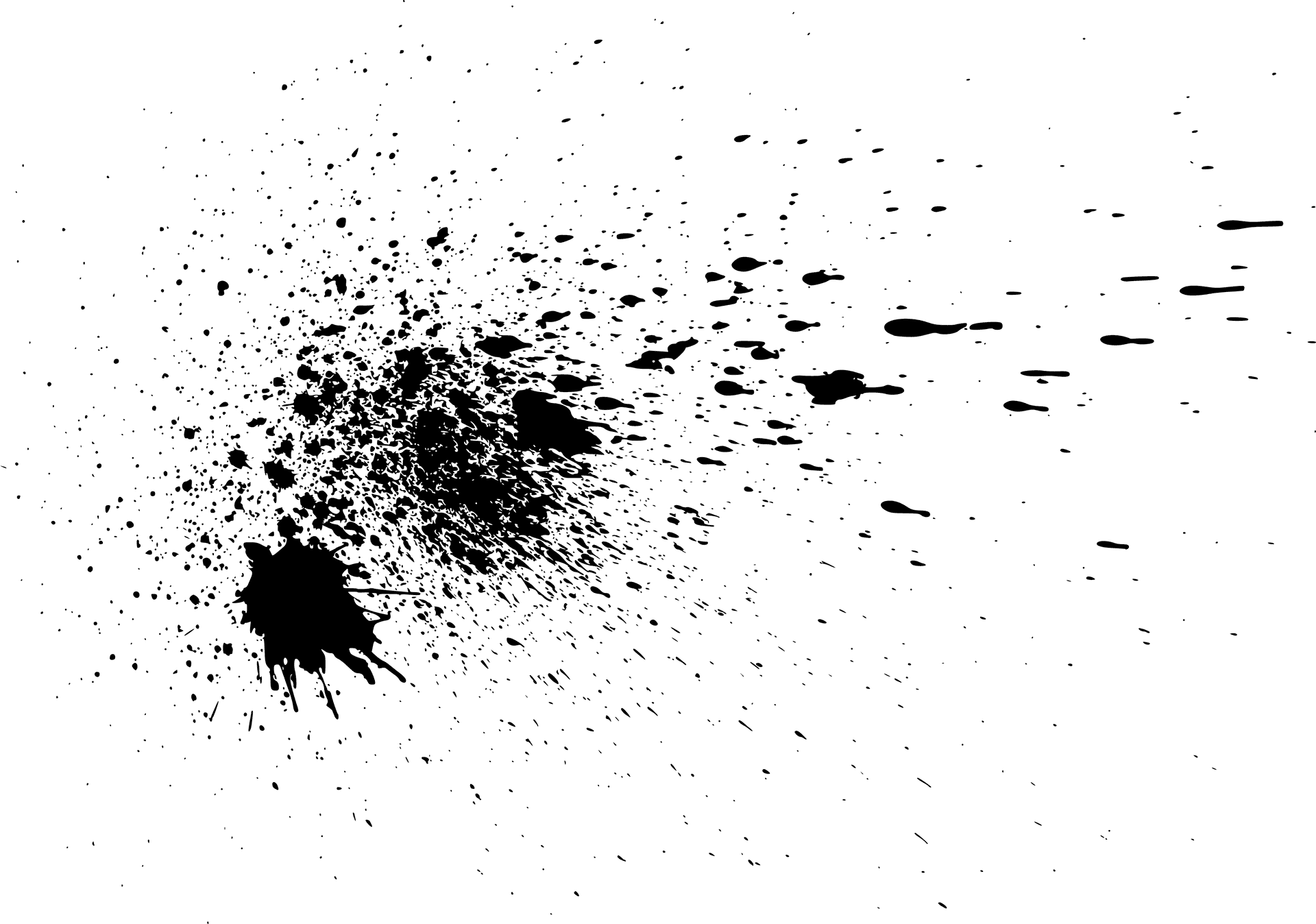 Abstract Black Ink Splatter Texture PNG Image