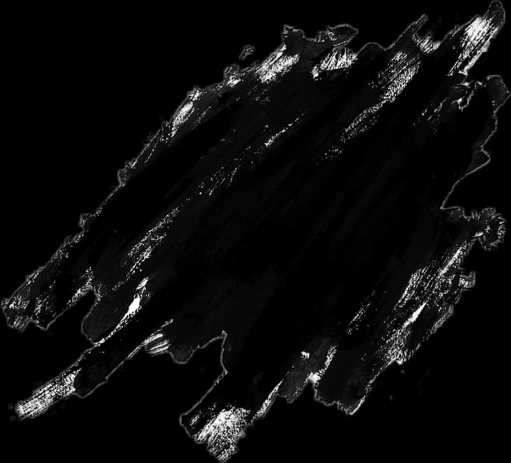 Abstract Black Paint Brush Stroke Texture PNG Image