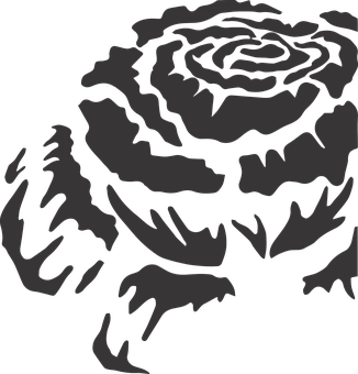 Abstract Black Rose Silhouette PNG Image