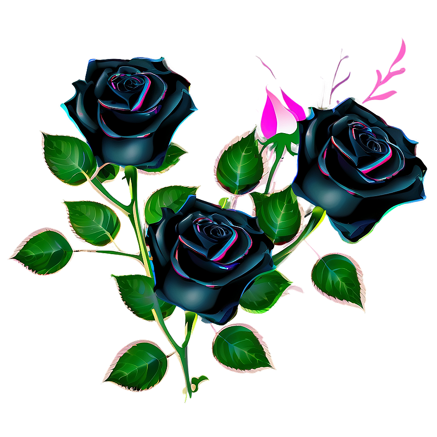 Abstract Black Roses Png Erp PNG Image