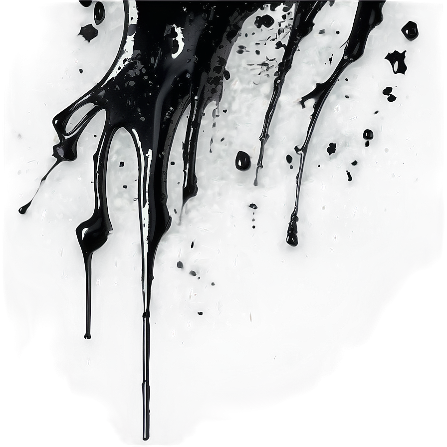 Abstract Black Splatter On Canvas Png Kyu80 PNG Image