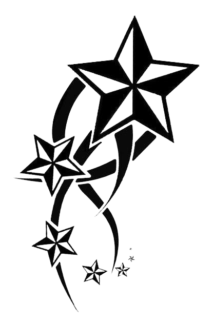 Abstract Black Star Tattoo Design PNG Image