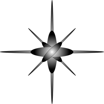 Abstract Black Starburst Design PNG Image