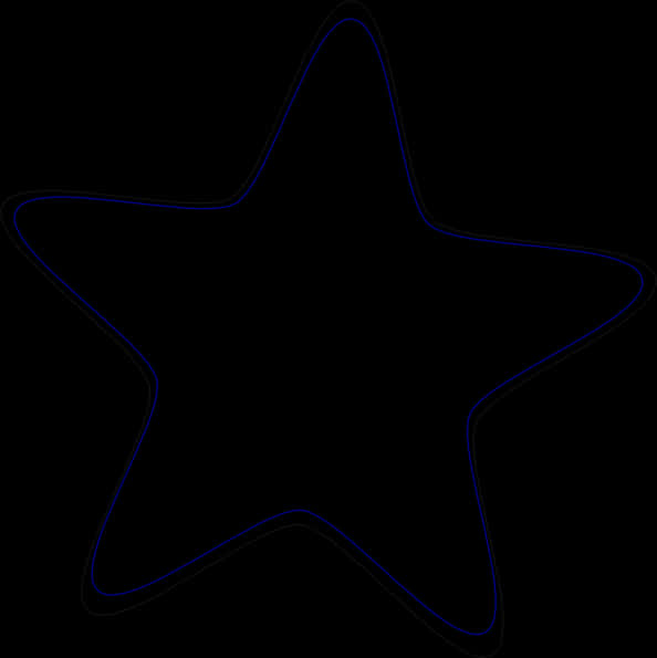 Abstract Black Starwith Blue Outline PNG Image