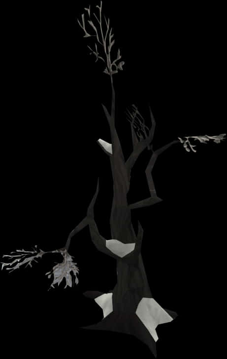 Abstract Black Tree Artwork PNG Image