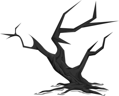 Abstract Black Tree Silhouette PNG Image