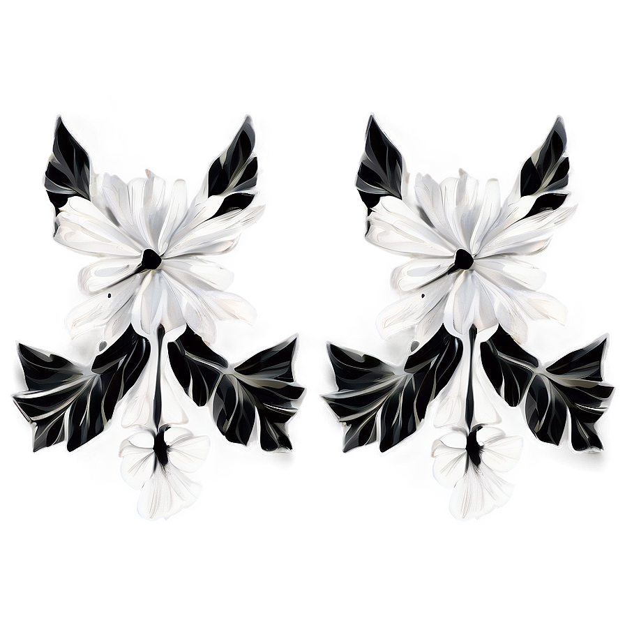 Abstract Black White Flowers Png Cfg PNG Image