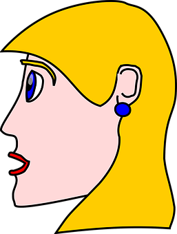 Abstract Blonde Profile Illustration PNG Image