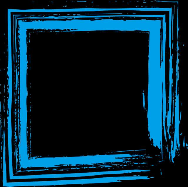 Abstract Blue Brushstroke Frame PNG Image