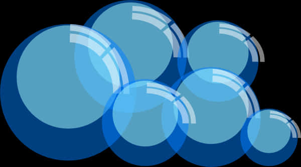 Abstract Blue Bubbles Vector PNG Image