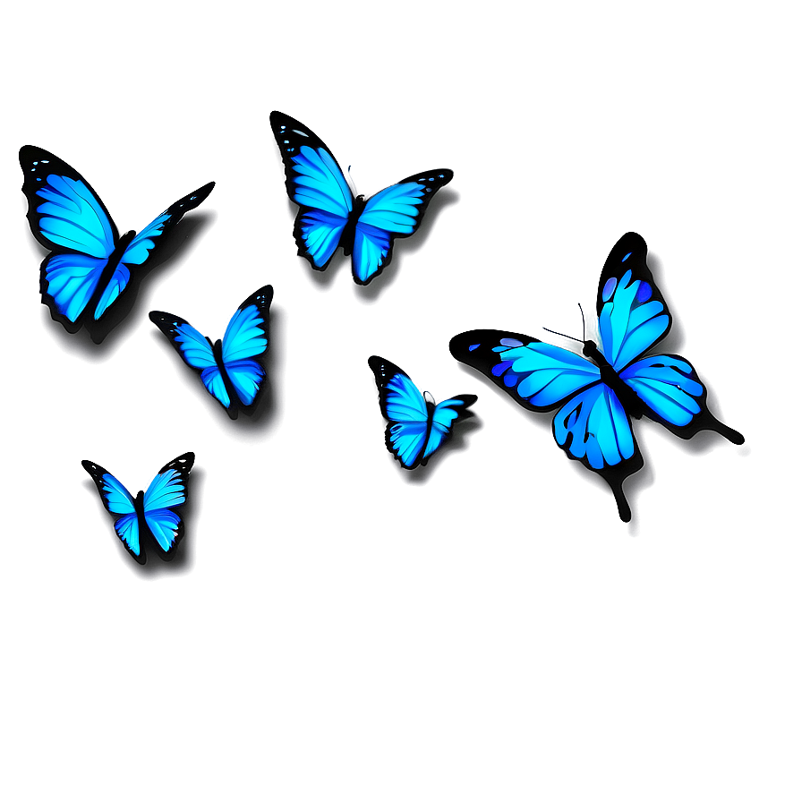 Abstract Blue Butterflies Png 55 PNG Image