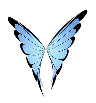 Abstract Blue Butterfly Vector Art PNG Image