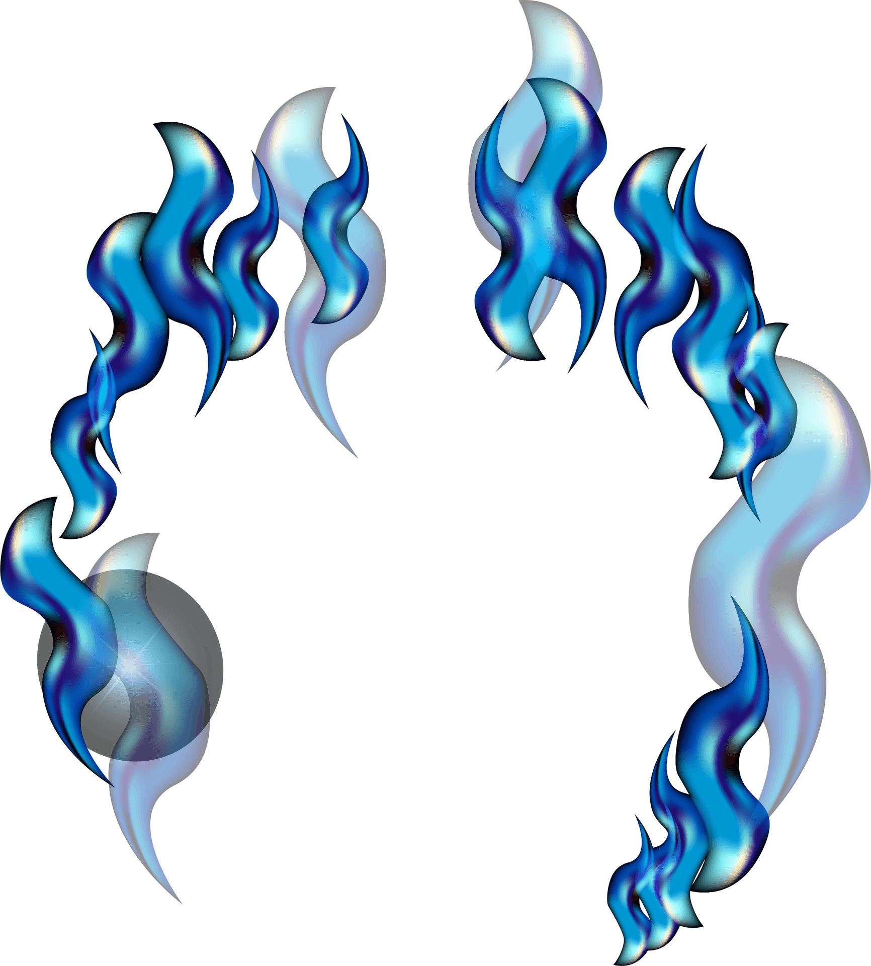 Abstract Blue Flame Design PNG Image