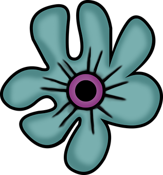 Abstract Blue Flower Illustration PNG Image