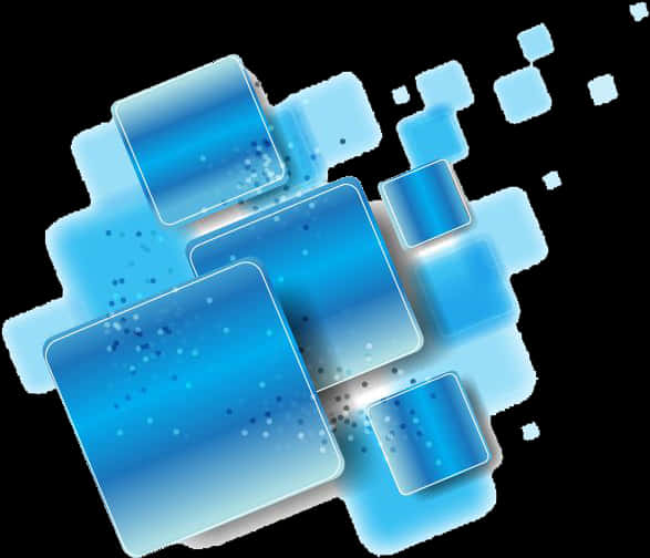 Abstract_ Blue_ Geometric_ Blocks PNG Image