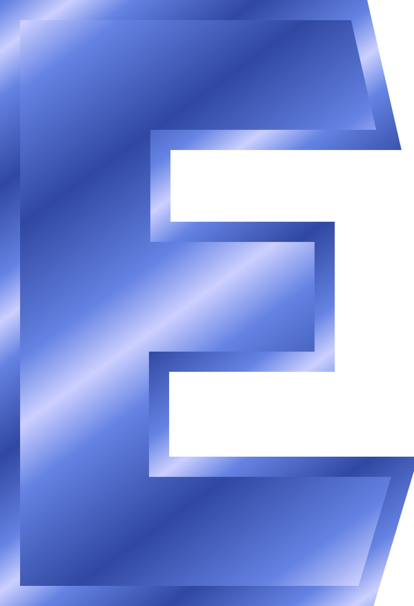 Abstract Blue Letter E PNG Image