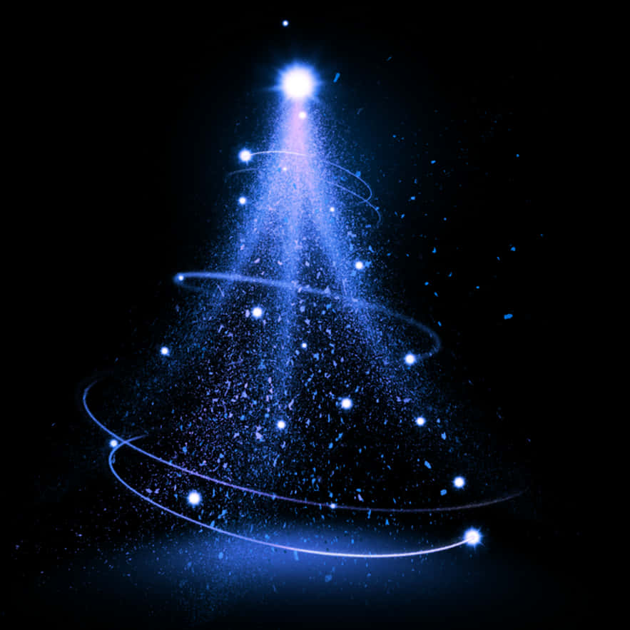 Abstract Blue Light Christmas Tree PNG Image