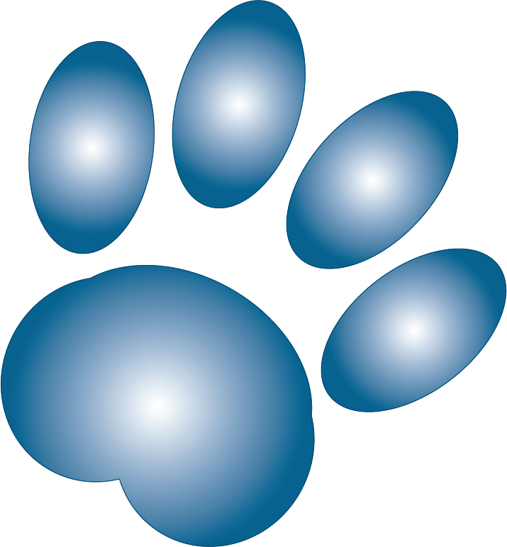 Abstract Blue Paw Print PNG Image