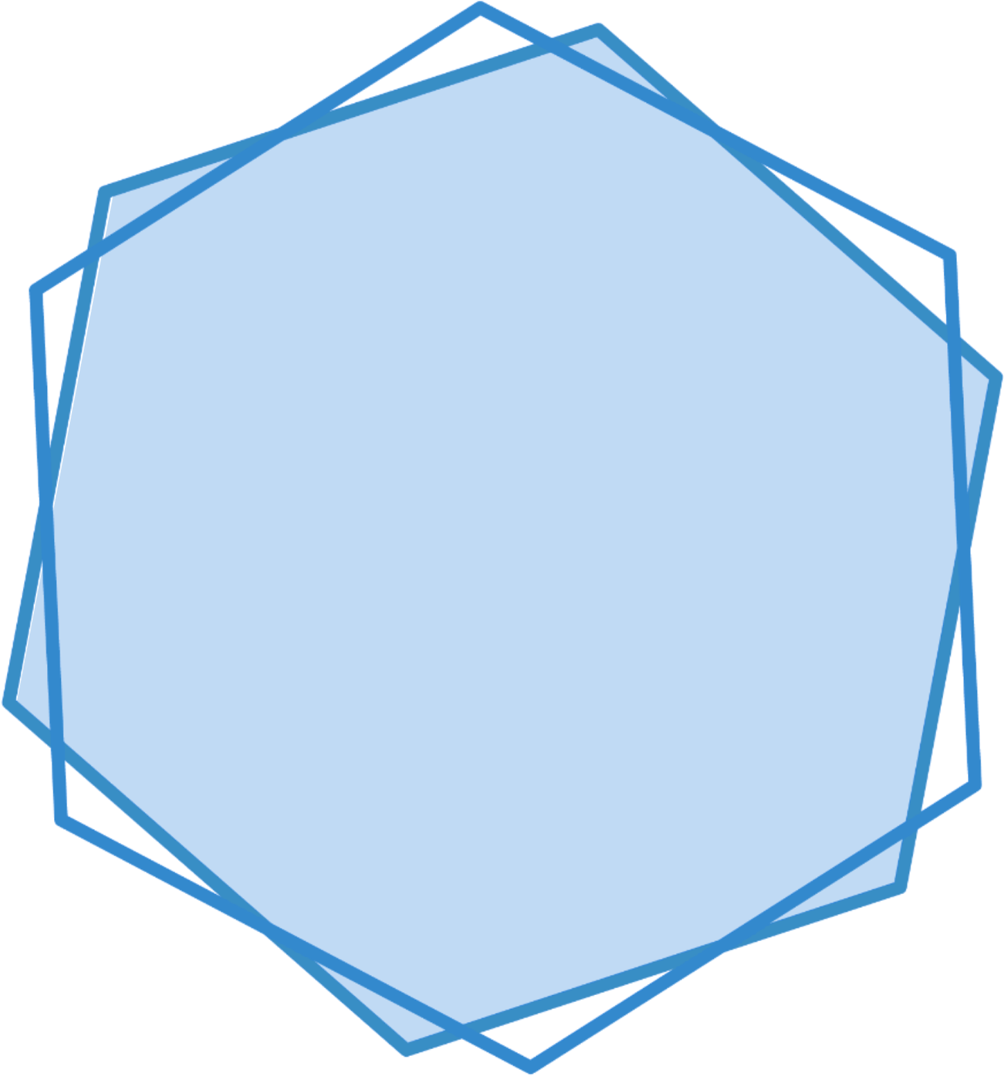 Abstract Blue Pentagon Overlay PNG Image