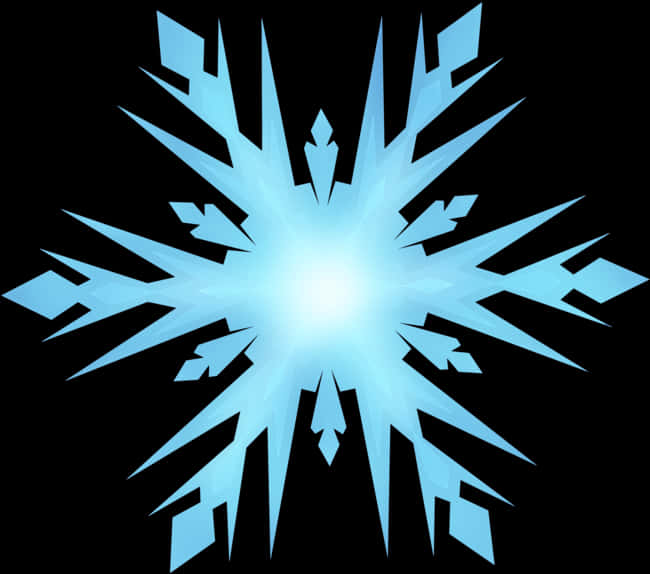 Abstract Blue Snowflake Design PNG Image