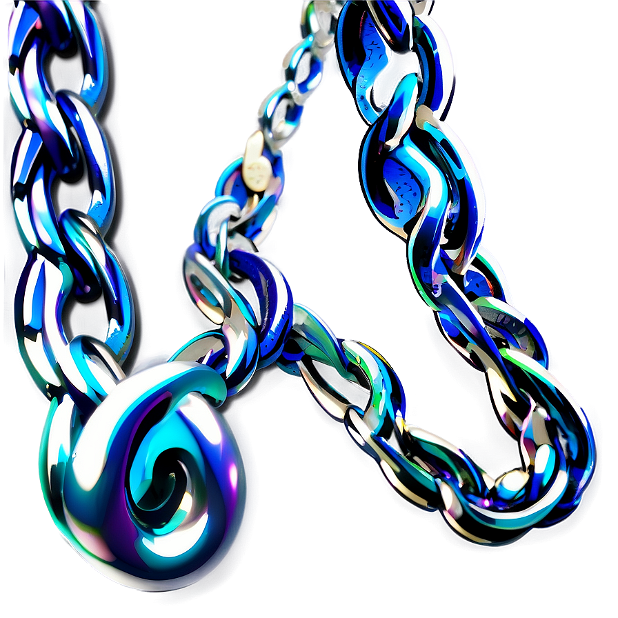 Abstract Blue Swirl Chain Art PNG Image