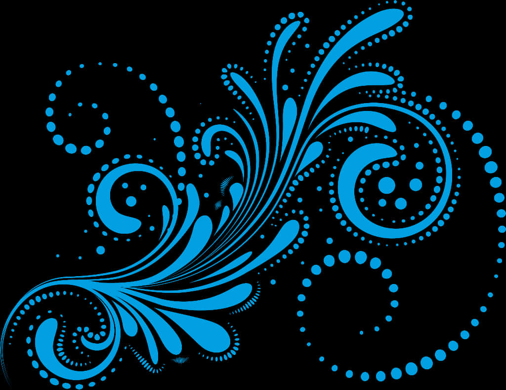 Abstract Blue Swirl Design PNG Image