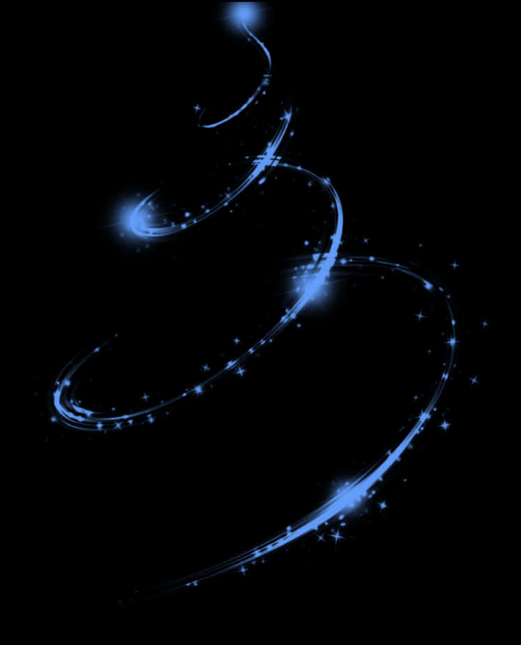 Abstract Blue Swirlswith Stars PNG Image