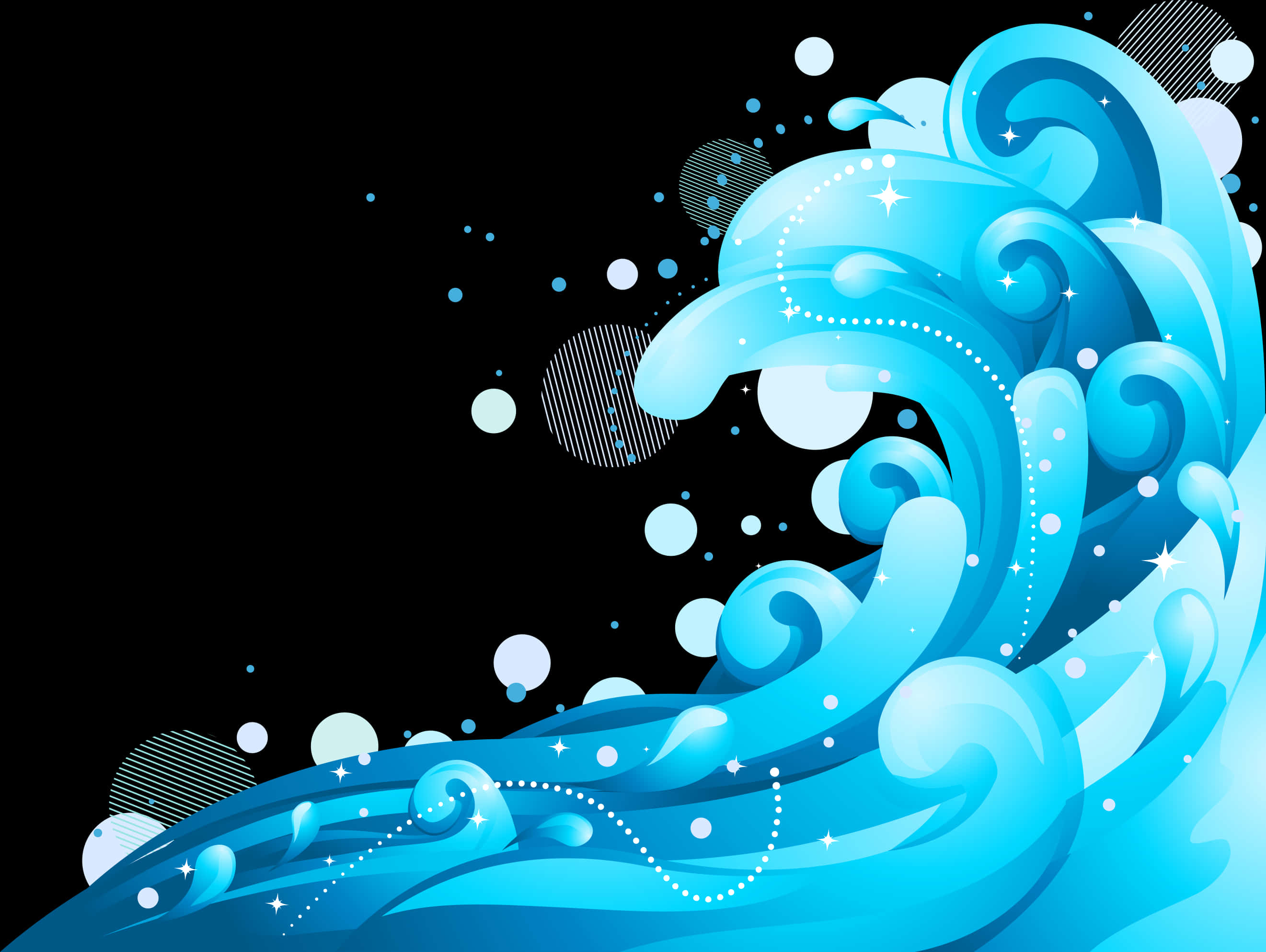 Abstract Blue Wave Background PNG Image