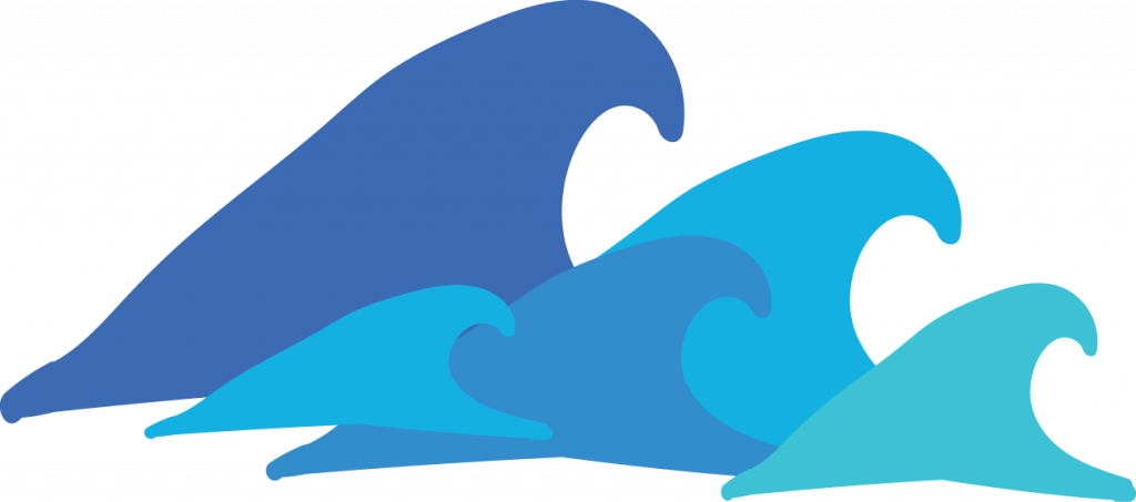 Abstract Blue Waves Graphic PNG Image