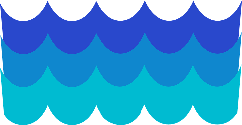 Abstract Blue Waves Graphic PNG Image