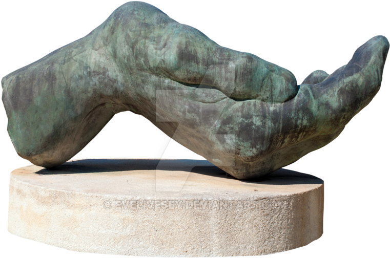 Abstract Bronze Sculptureon Stone Pedestal PNG Image