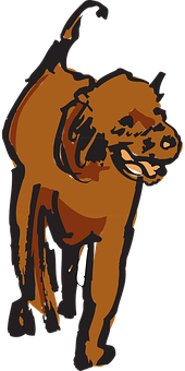 Abstract Brown Dog Illustration PNG Image