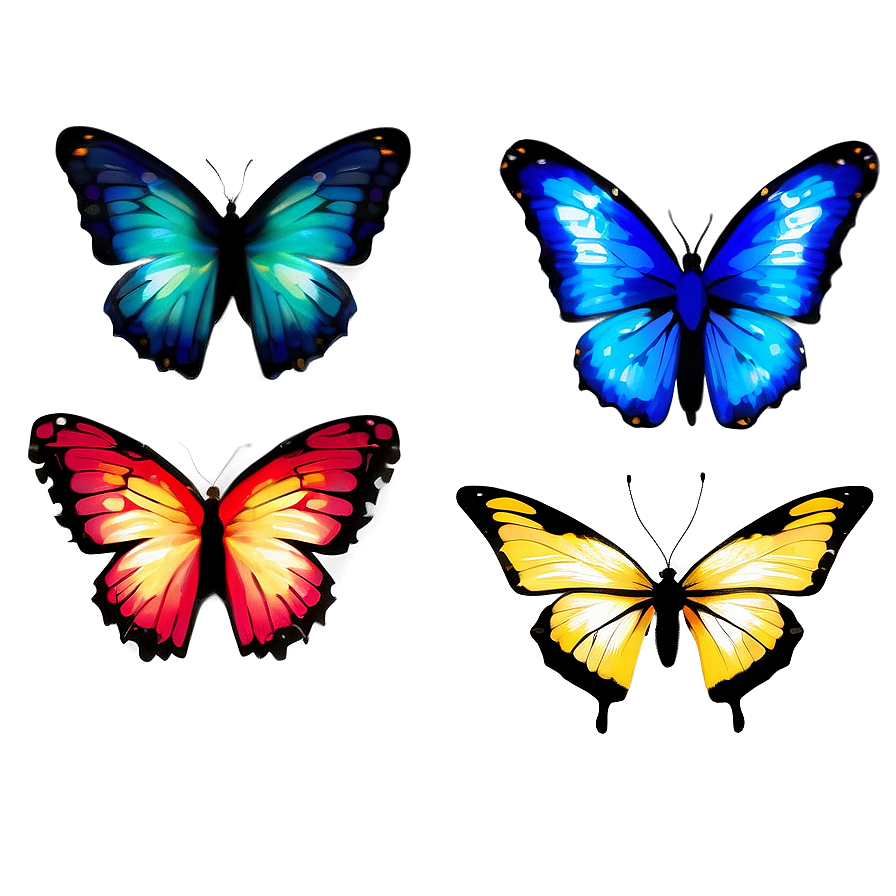 Abstract Butterflies Png Isv PNG Image