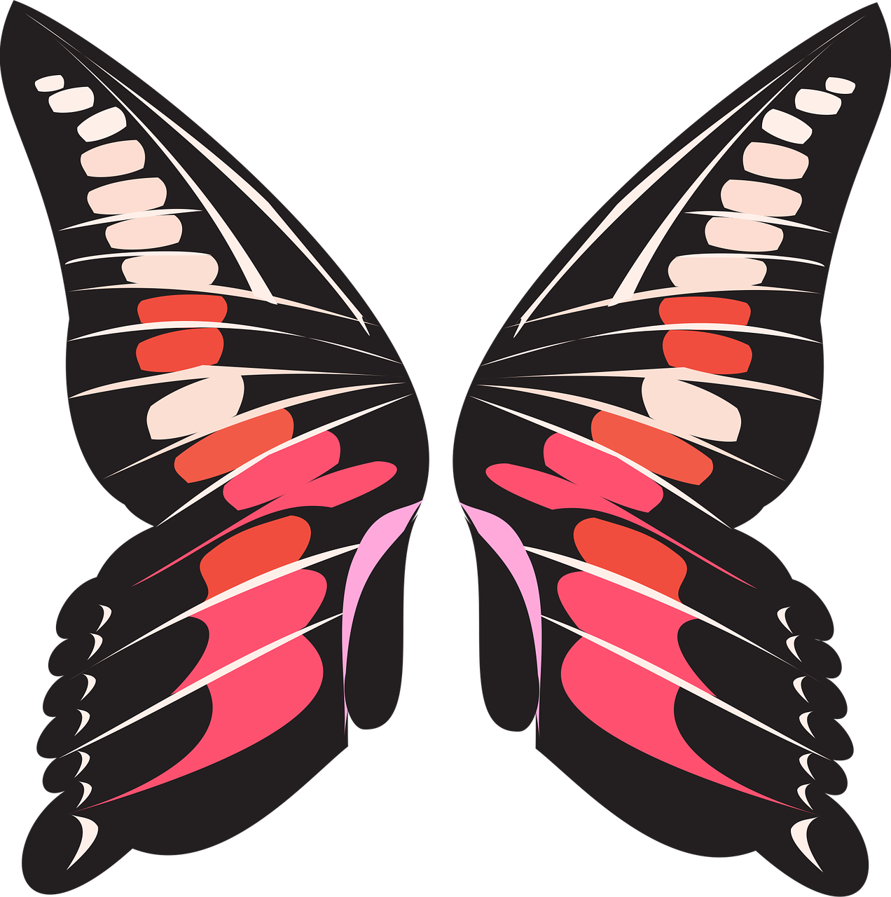 Abstract Butterfly Wings Artwork PNG Image