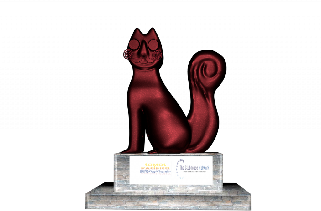 Abstract Cat Sculpture Award PNG Image