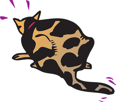 Abstract Cat Skull Illustration PNG Image