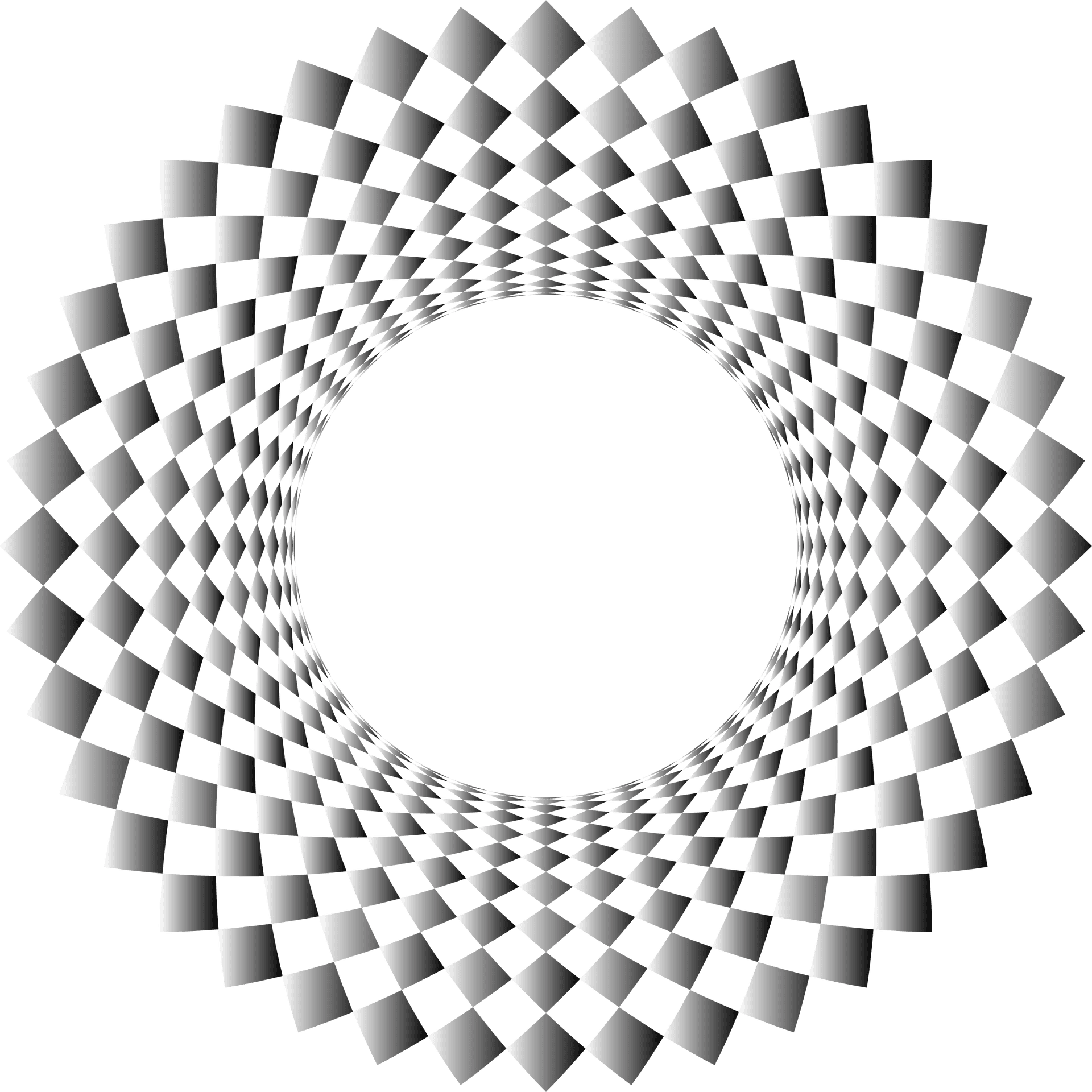 Abstract Checkered Torus Illusion PNG Image